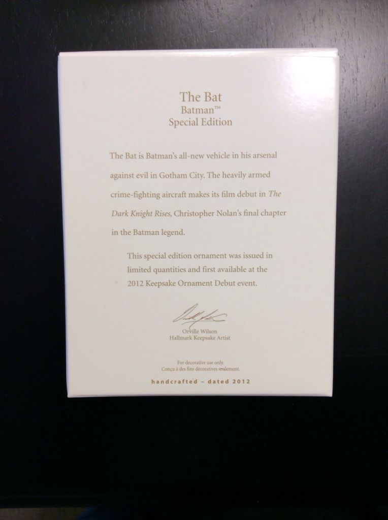 The Bat - Batman (Special Edition) ornament collectible [Barcode 2797201277802] - Main Image 2