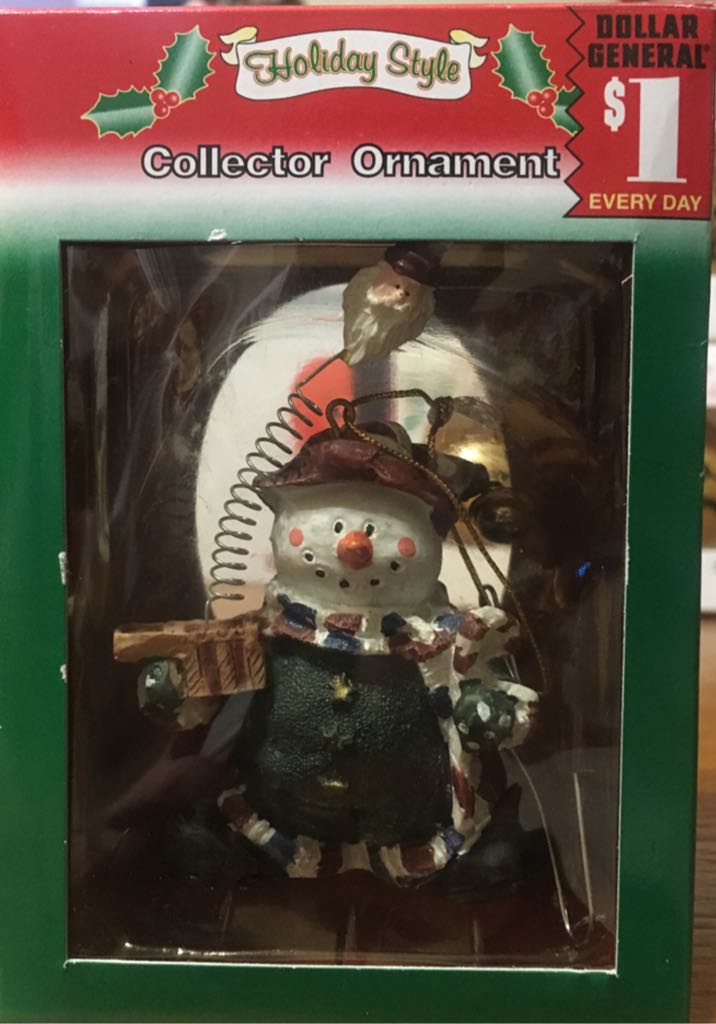 Dollar General Snowman   (Holiday Style Collector Ornaments) ornament collectible [Barcode 400005291562] - Main Image 2