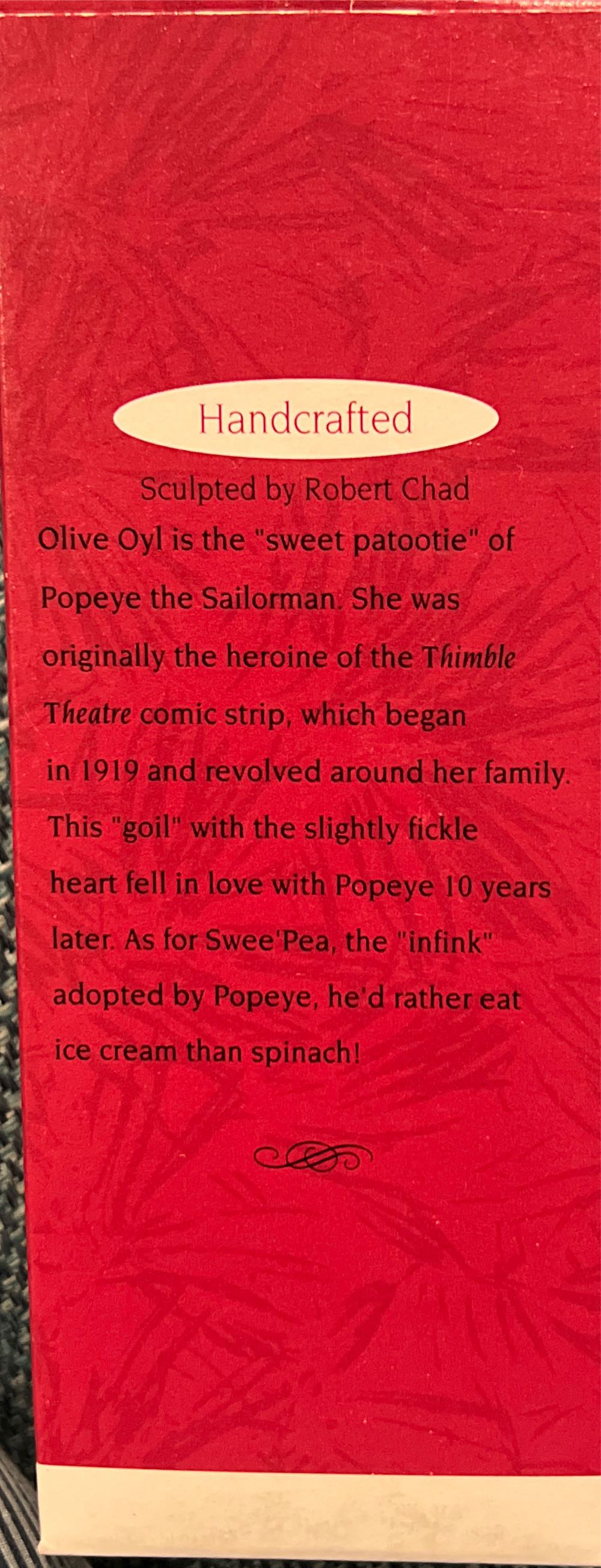 Olive Oyl and Swee’Pea - Cartoons (Popeye Collection) ornament collectible [Barcode 015012284850] - Main Image 2