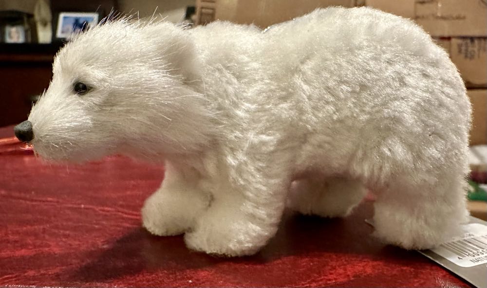 Furry Polar Bear  ornament collectible [Barcode 400953587649] - Main Image 2