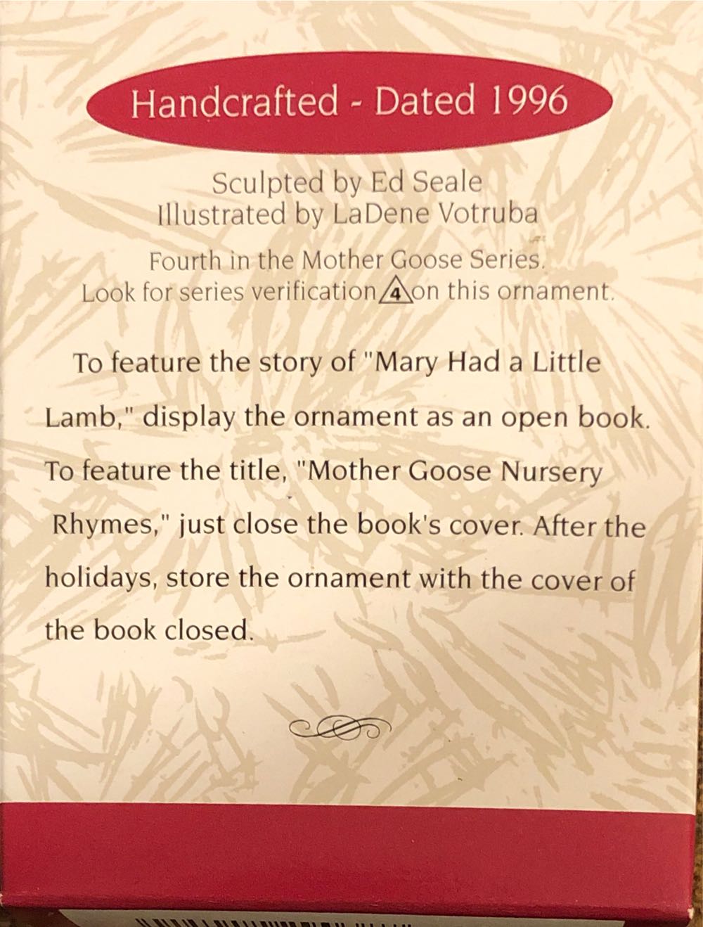 Mary Had A Little Lamb - Mother Goose (Books) ornament collectible [Barcode 015012290387] - Main Image 2