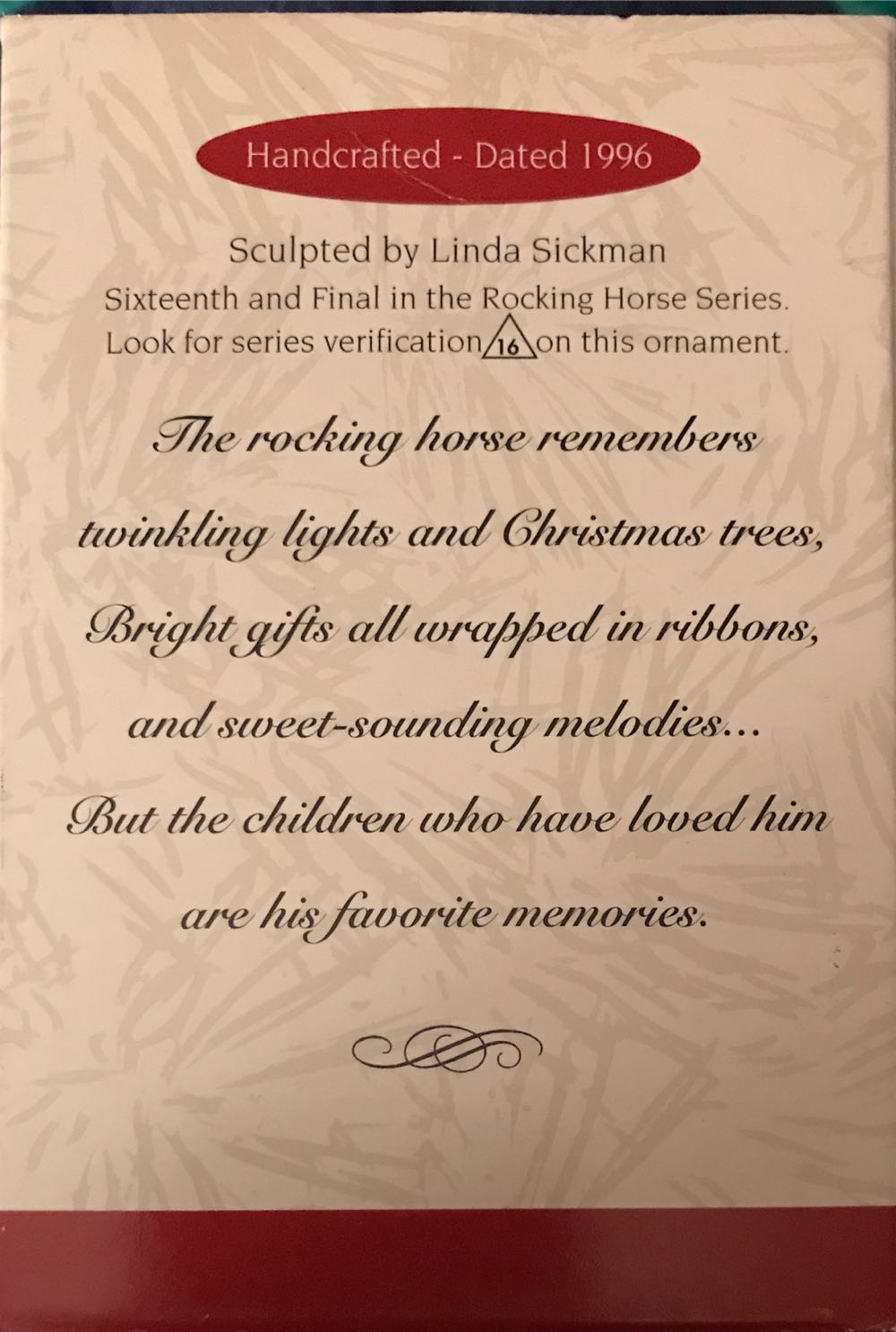 Rocking Horse #16 - Rocking Horse Series (Collector’s Series) ornament collectible [Barcode 015012290806] - Main Image 3