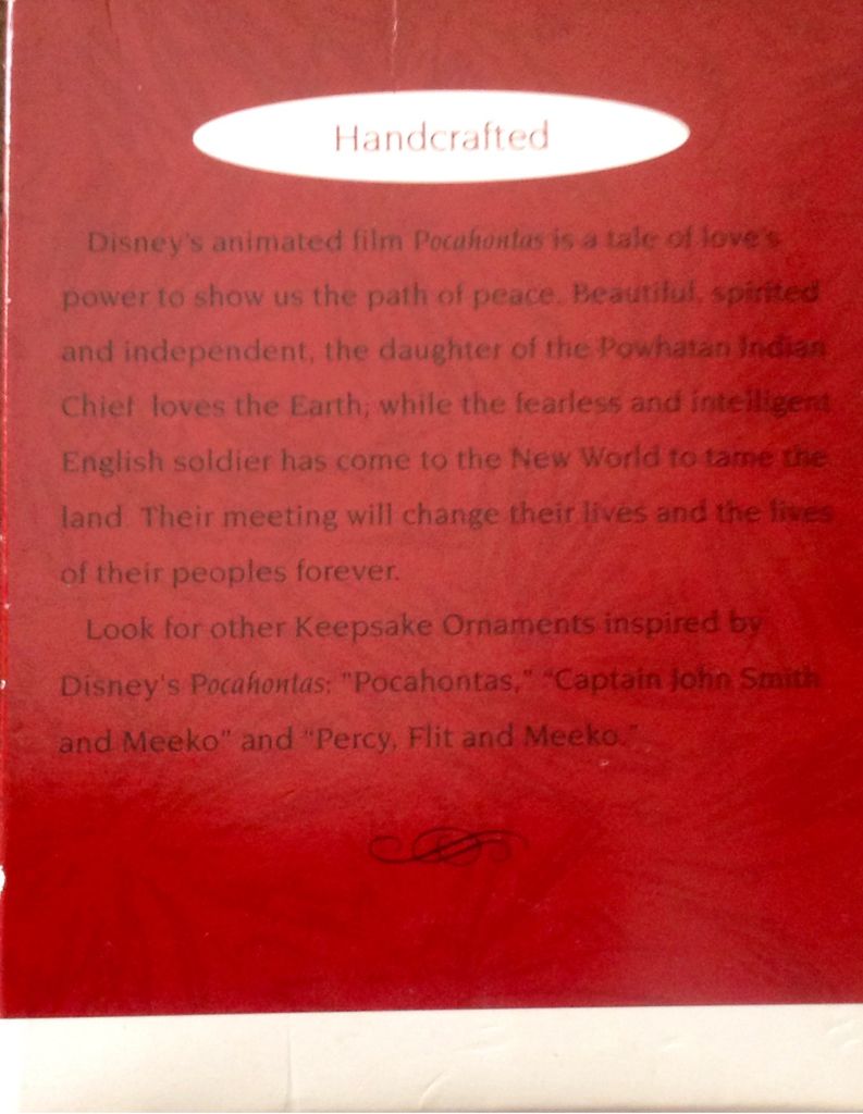 Pocahontas And Captain John Smith - Disney Pocahontas Collection (Disney) ornament collectible [Barcode 015012303575] - Main Image 2