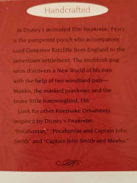 Percy, Flit and Meeko - Pocahontas (Disney) ornament collectible [Barcode 015012303612] - Main Image 2