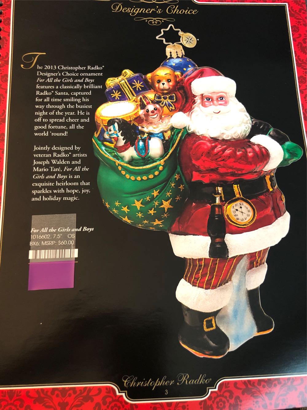 For All The Boys And Girls - Santas ornament collectible [Barcode 645001454980] - Main Image 3