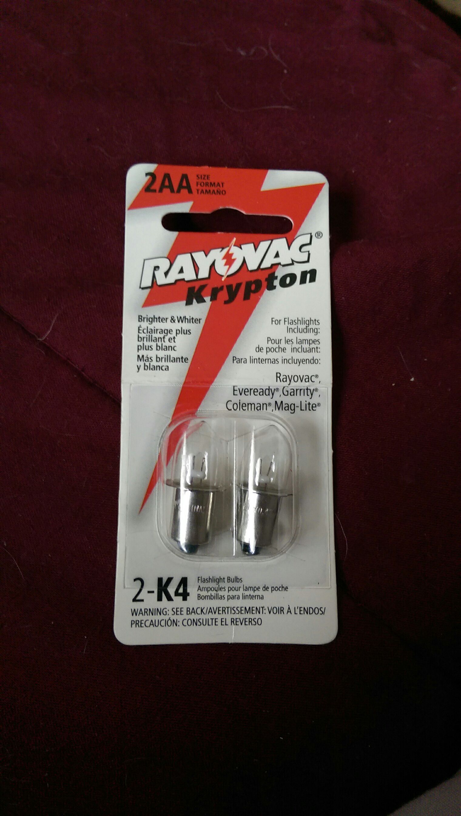 Rayovac Krypton 2 pk  2AA  (Flashlight bulbs) ornament collectible [Barcode 012800385393] - Main Image 1