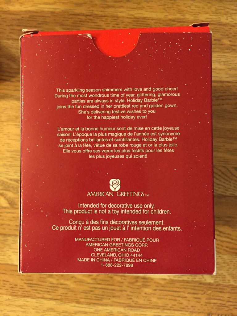 Barbie Holiday Barbie - 2nd (Barbie) ornament collectible [Barcode 645416774451] - Main Image 2