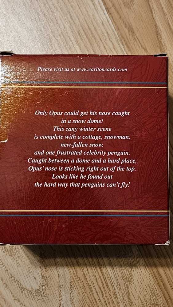 Carlton Cards Opus’ Snow Doom - Opus N’ Bill (Opus ‘n Bill) ornament collectible [Barcode 661526033486] - Main Image 2