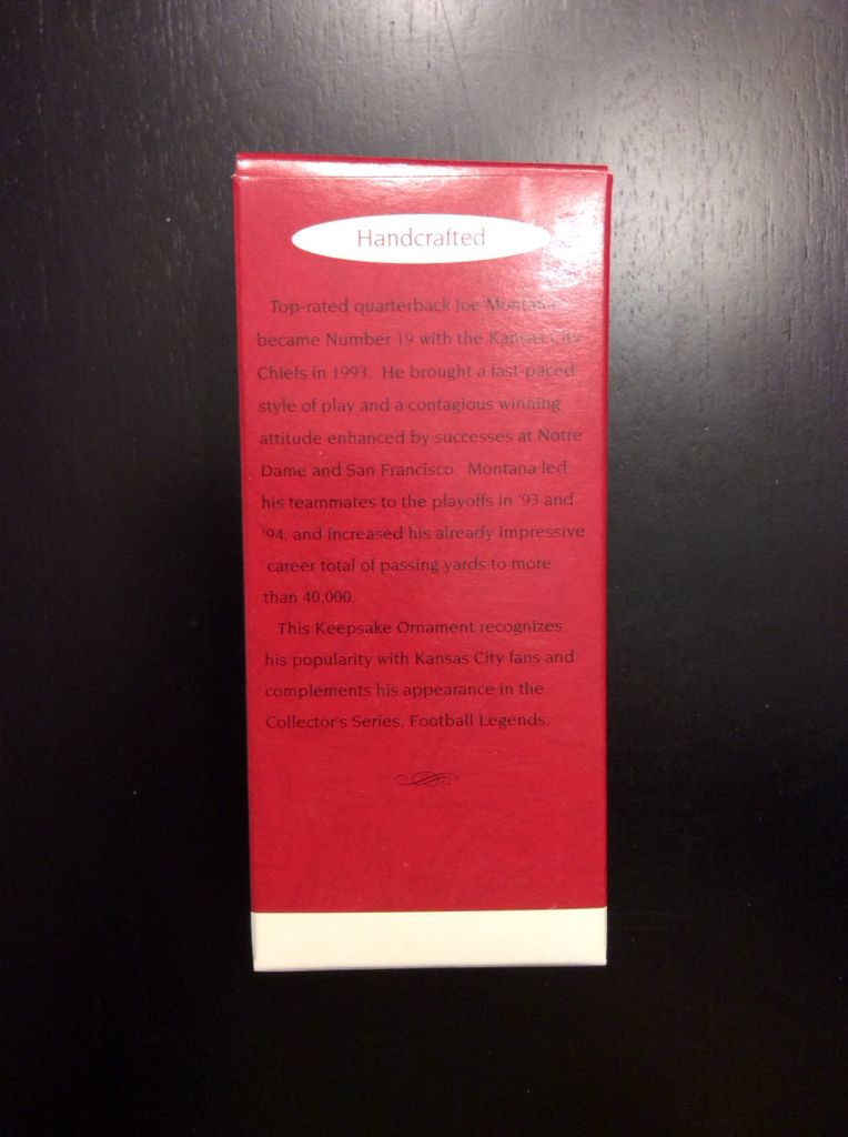 #1a Joe Montana, Kansas City Chiefs - Football Legends (Football) ornament collectible [Barcode 015012308976] - Main Image 2