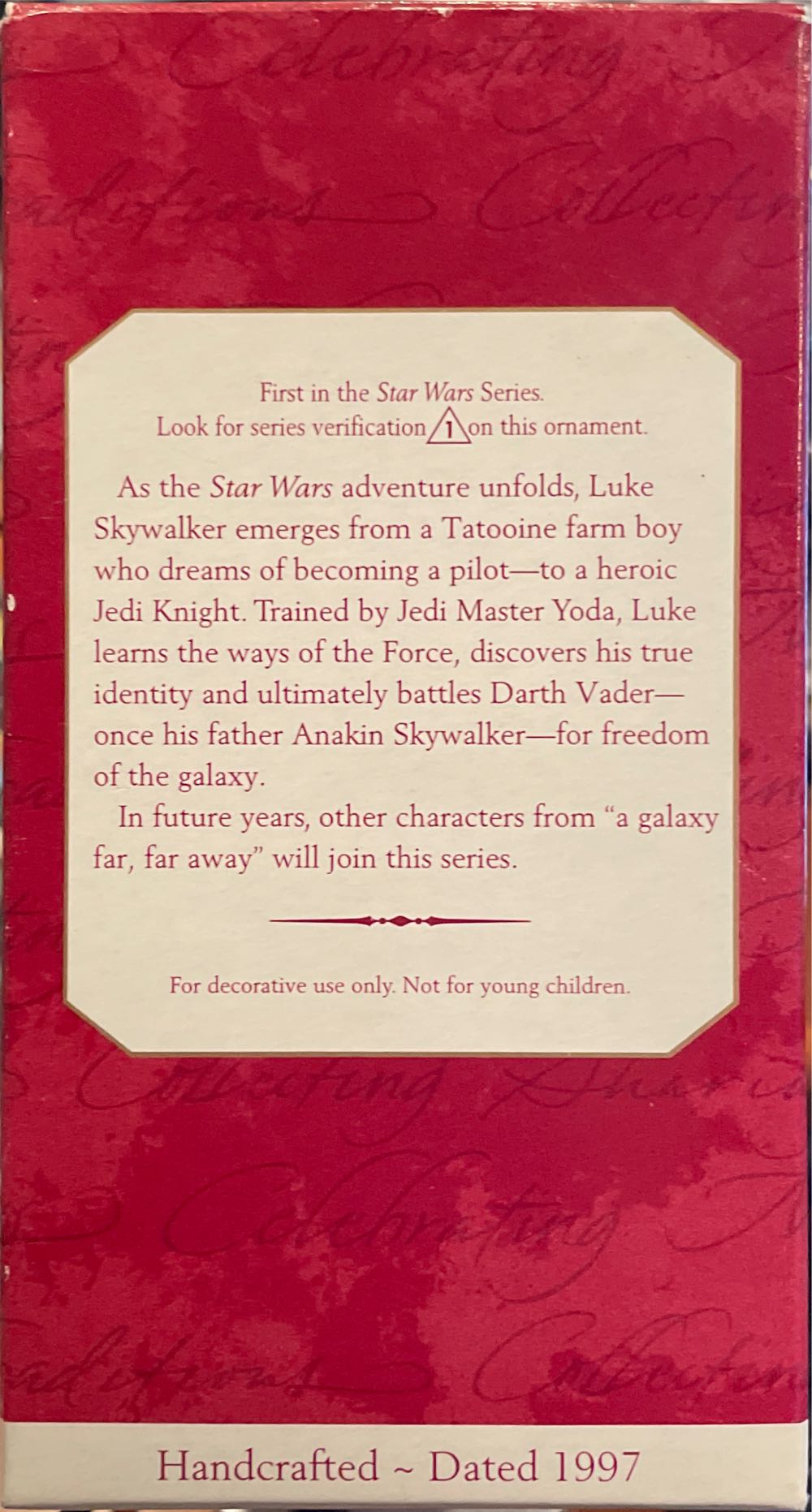 Star Wars 1997 Luke Skywalker - Star Wars (Star Wars) ornament collectible [Barcode 015012312652] - Main Image 2