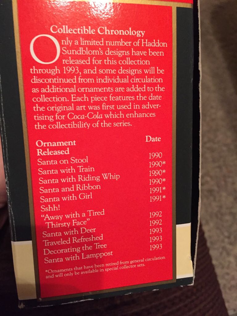 1965 - Santa Decorating the Tree - Trim-A-Tree Collection (Coca-Cola Santa Claus) ornament collectible [Barcode 715429111014] - Main Image 2