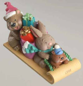 Hillside Express - Keepsake Ornament (Bear, Beaver, Bunny, Sled) ornament collectible [Barcode 015012336382] - Main Image 2