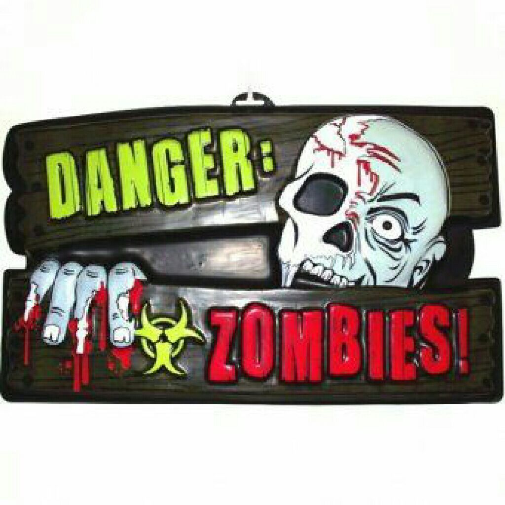 Danger Zombies sign  (Halloween Decor) ornament collectible [Barcode 013051289195] - Main Image 1