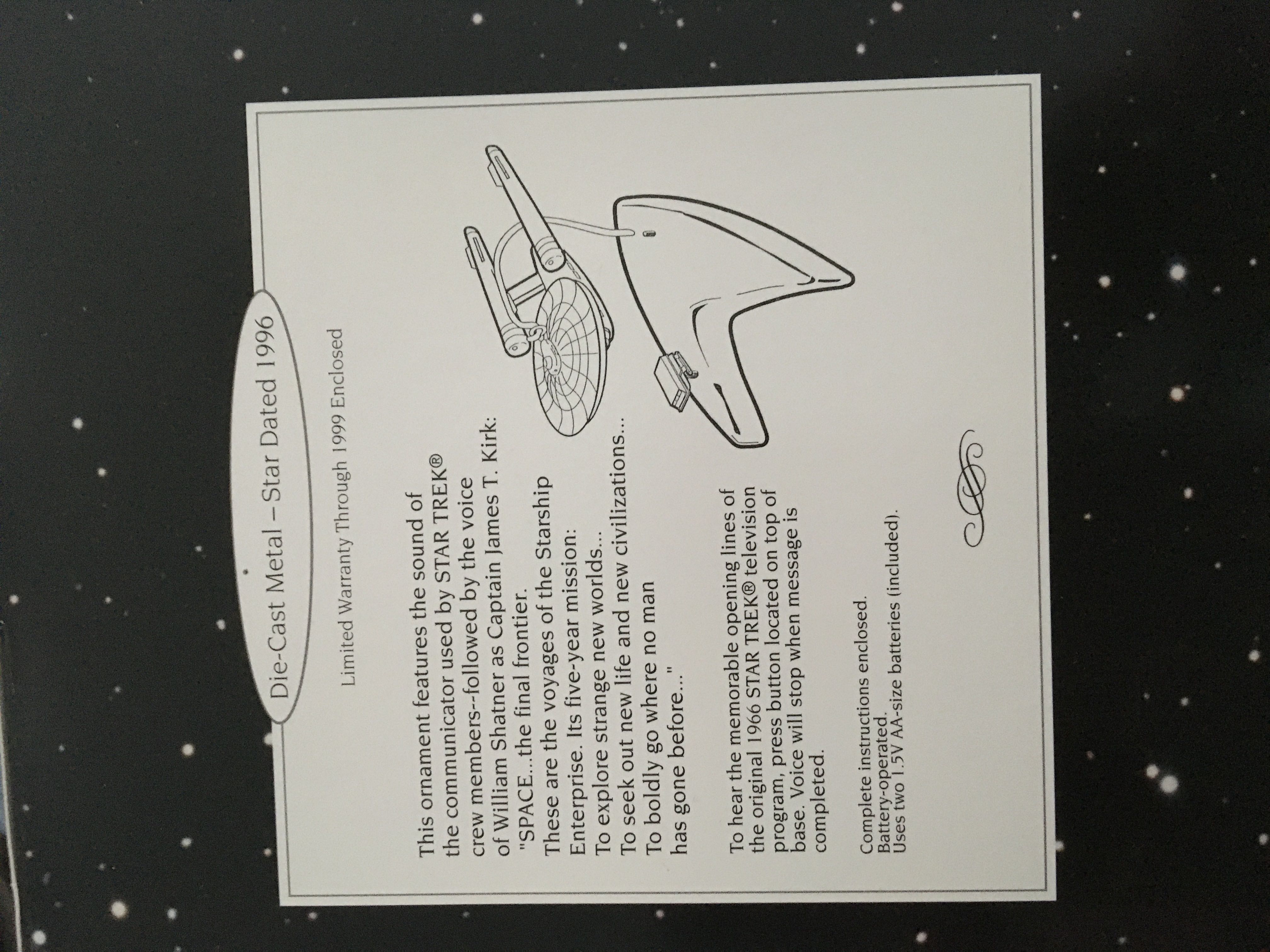 ST:TOS -  “STAR TREK 30 YEARS” Set of 2 Diecast Ornaments - Star Trek: The Original Series (MAGIC: Voice) ornament collectible [Barcode 015012361261] - Main Image 2