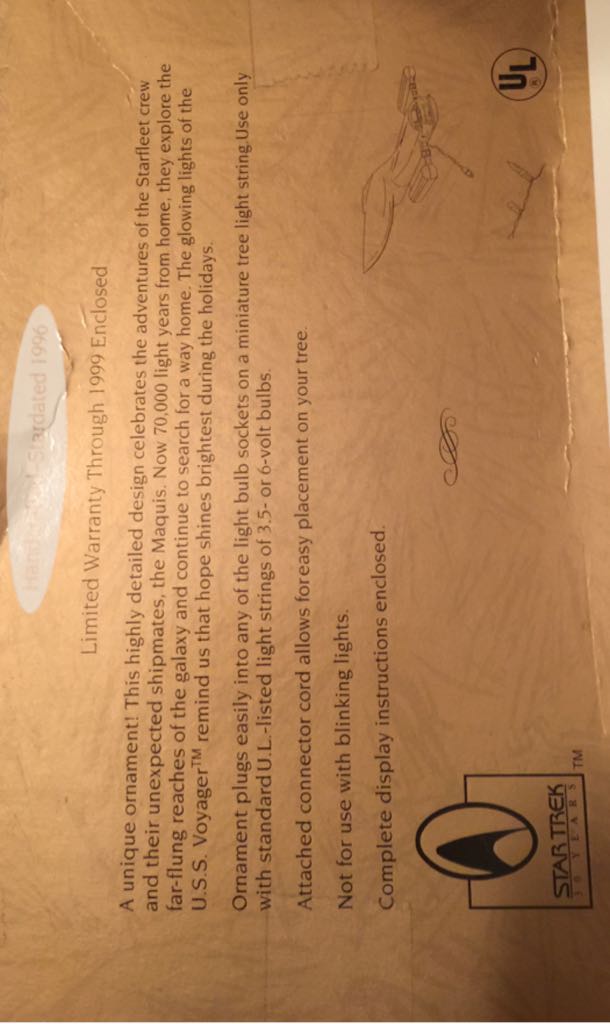 U.S.S. Voyager - Star Trek: Voyager (Star Trek) ornament collectible [Barcode 015012362114] - Main Image 2