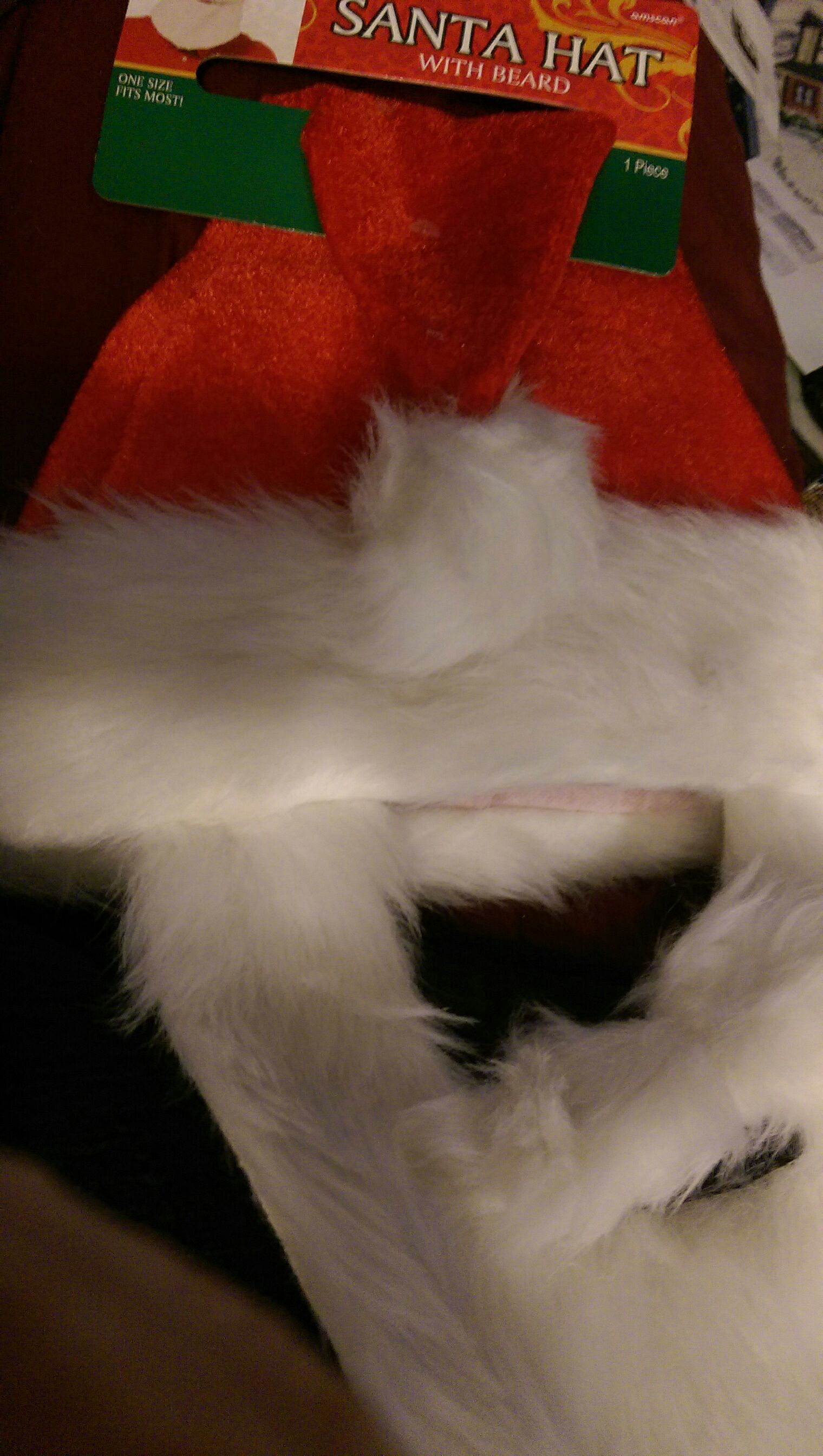 Santa Hat with Beard  (Christmas Costumes) ornament collectible [Barcode 013051308254] - Main Image 1
