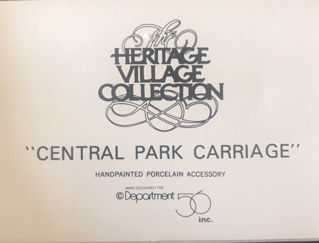 Central Park Carriage - Dickens’ Village (Dickens Village Series) ornament collectible [Barcode 734409029996] - Main Image 2