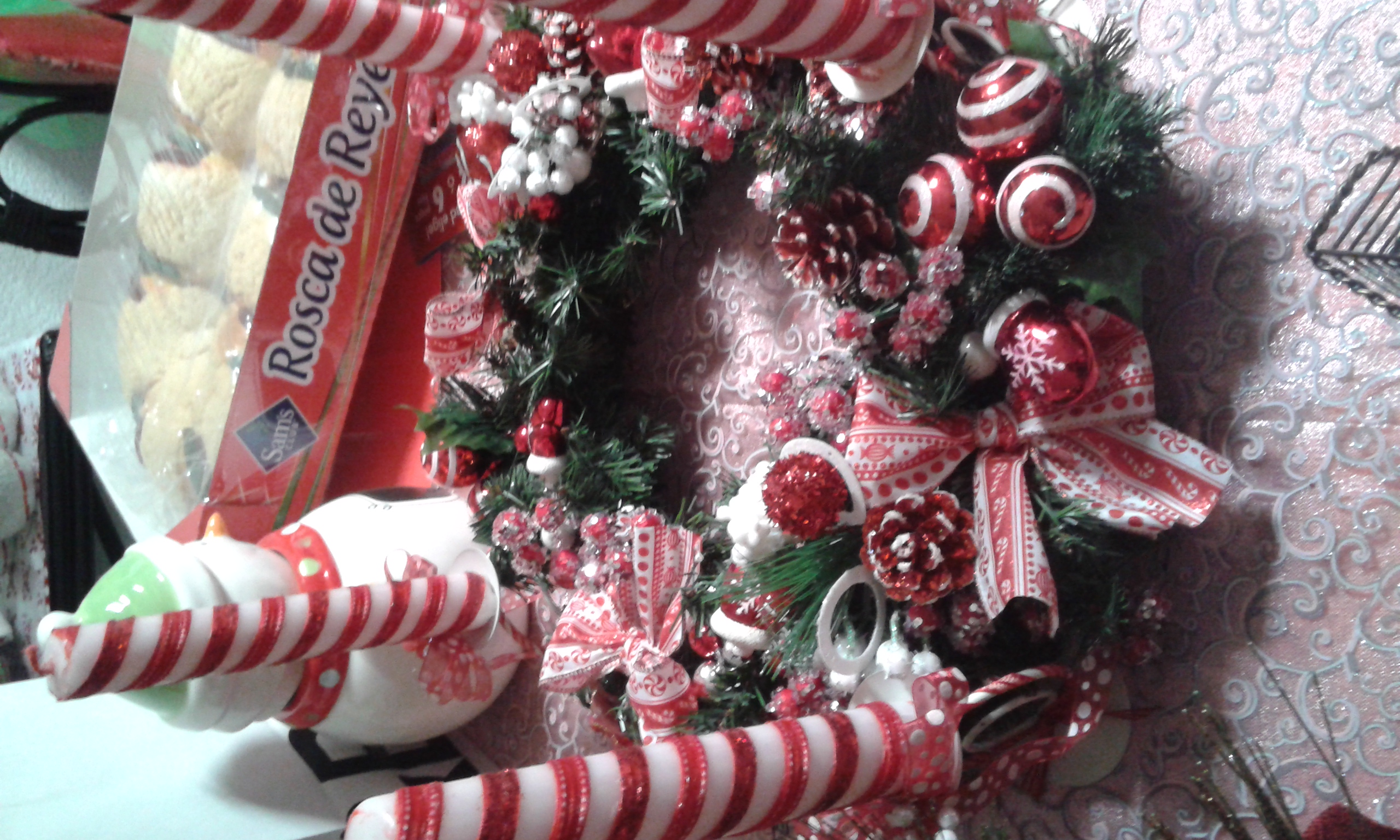 Centro rojo con blanco - Centros de mesa (Navidad) ornament collectible [Barcode 7503003535249] - Main Image 2