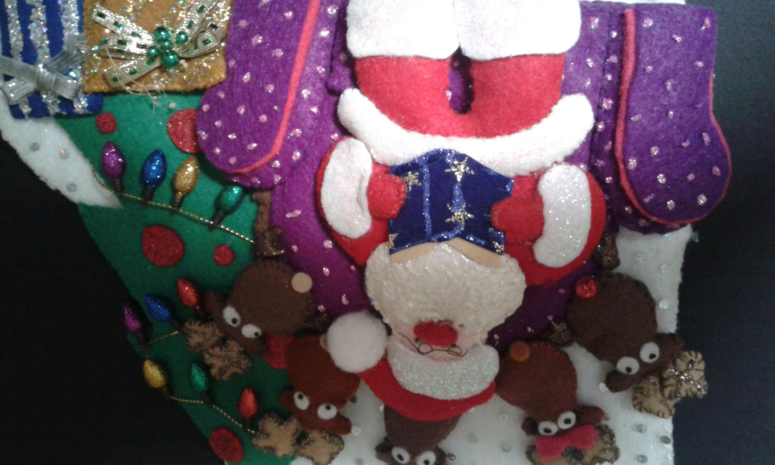 bota de santa leyendo con renos arbol y regalos - Botas De Fieltro (Navidad) ornament collectible [Barcode 7503020881244] - Main Image 2