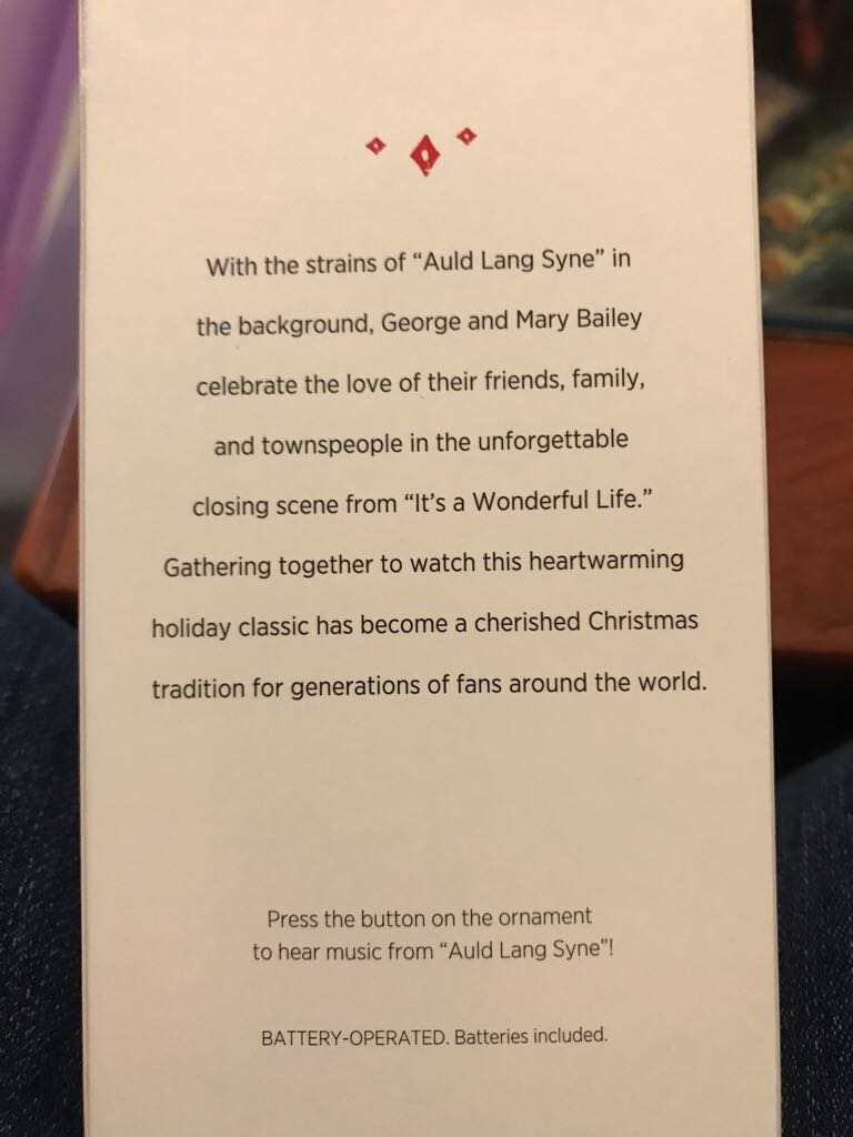 IT’S A WONDERFUL LIFE - It’s A Wonderful Life (MAGIC: Sound) ornament collectible [Barcode 763795001644] - Main Image 2