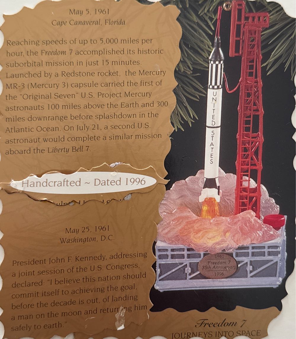 Freedom 7 Journeys Into Space  ornament collectible [Barcode 015012371338] - Main Image 2