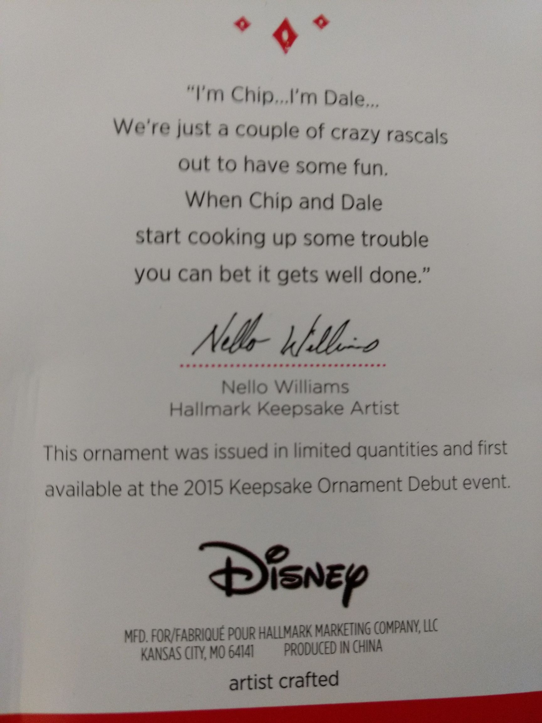 Chip and Dale - Disney (Disney Chip and Dale) ornament collectible [Barcode 763795008650] - Main Image 2