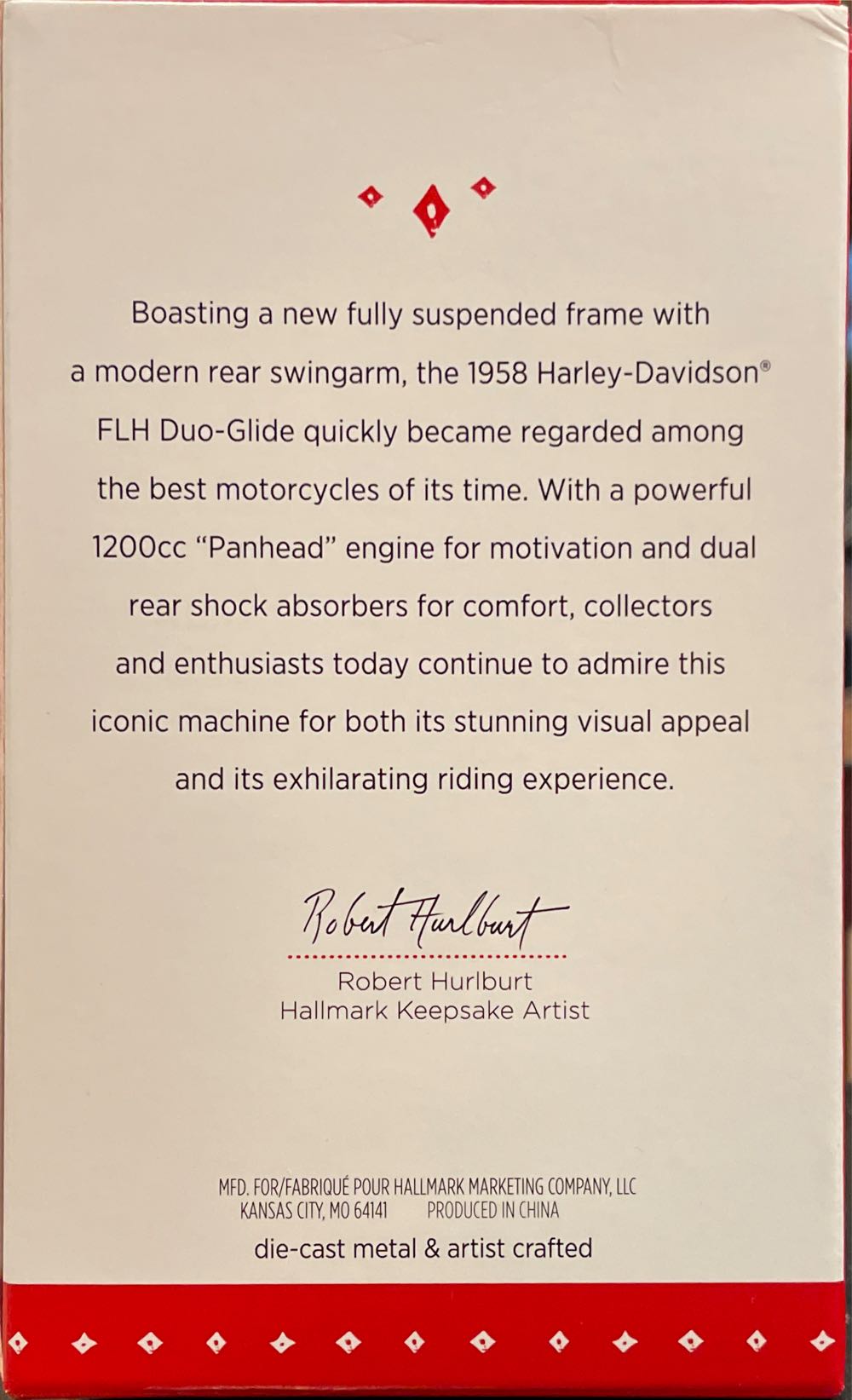 17 - 1958 FLH Duo-Glide - Harley-Davidson Motorcycle Milestones (Harley Davidson Motorcycles) ornament collectible [Barcode 763795011438] - Main Image 2