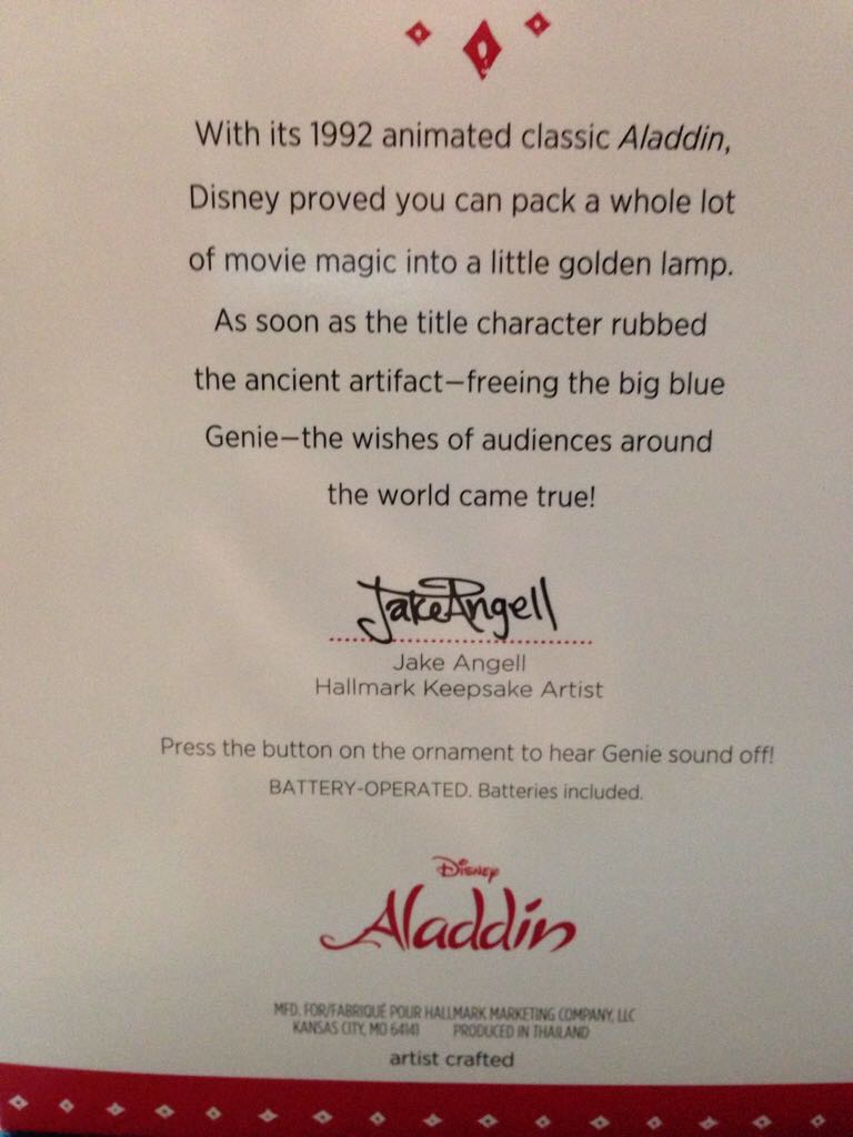 Yo, Rugman! - Aladdin (Disney) ornament collectible [Barcode 763795013654] - Main Image 2