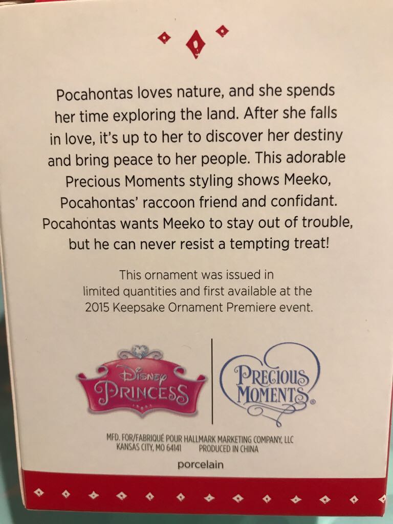 DPM 2015 Disney Pocahontas - Disney / Precious Moments (Disney) ornament collectible [Barcode 763795019144] - Main Image 2