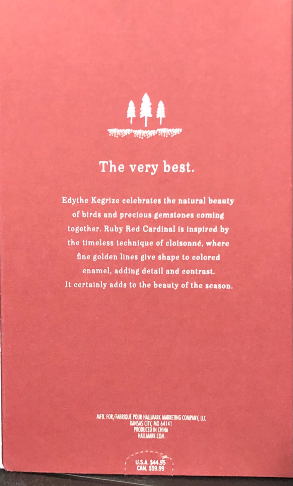 Ruby Red Cardinal - Cardinals (Birds) ornament collectible [Barcode 763795037865] - Main Image 2