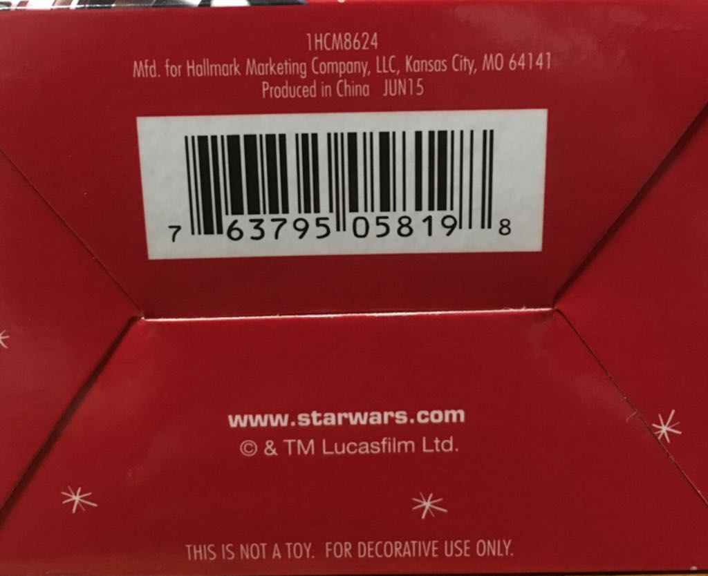 Darth Vader With Christmas Hat  (Star Wars) ornament collectible [Barcode 763795058198] - Main Image 2