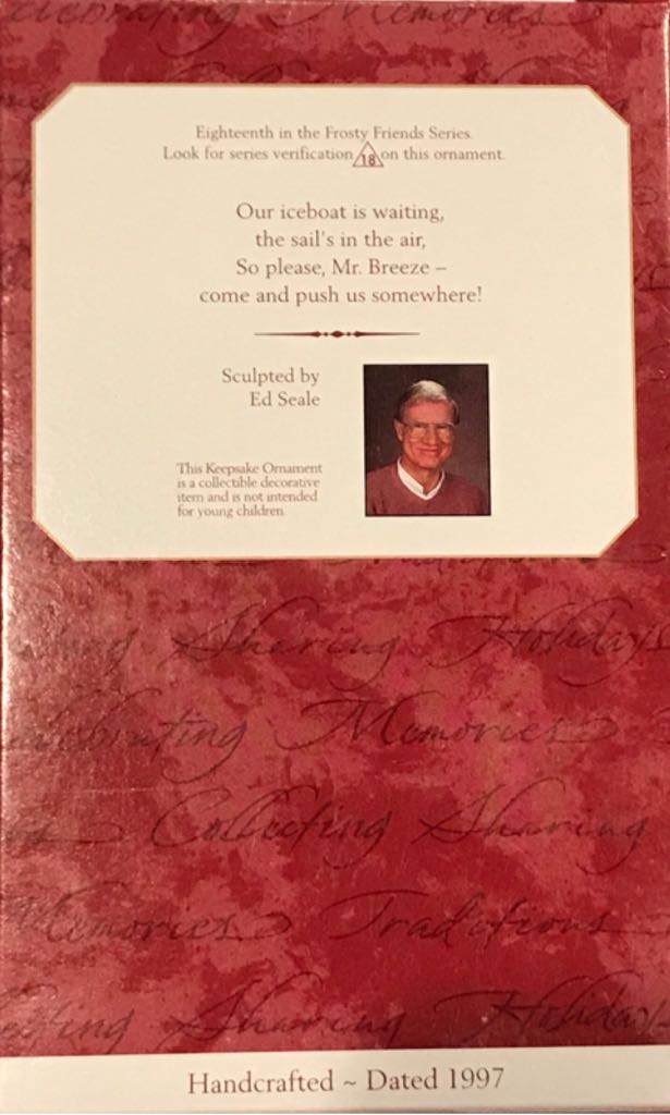 Frosty Friends #18 (1997) - Frosty Friends (Frosty Friends) ornament collectible [Barcode 015012372885] - Main Image 2