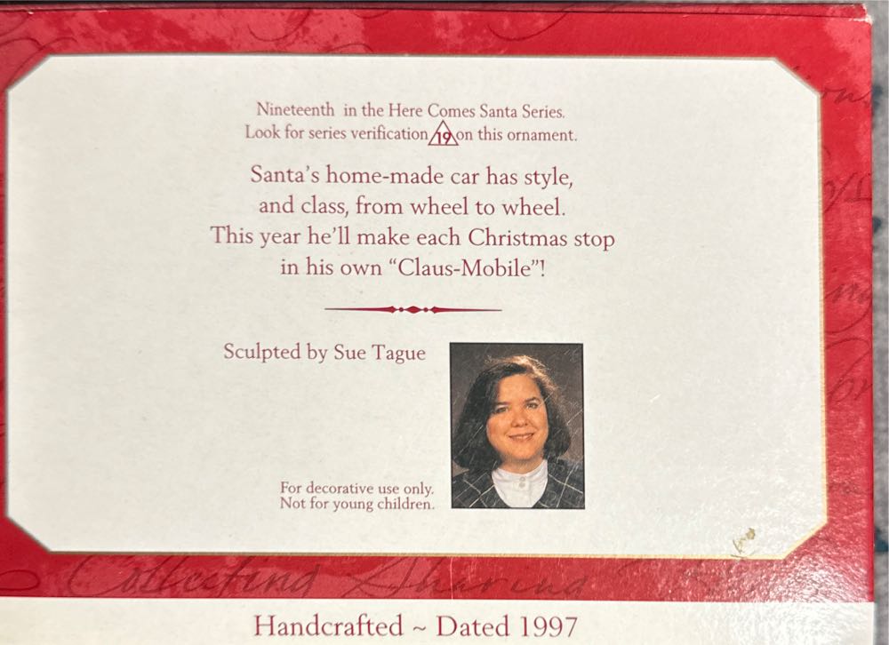 Here Comes Santa #19 (1997) The Claus Mobile - Here Comes Santa (Santa) ornament collectible [Barcode 015012372892] - Main Image 4