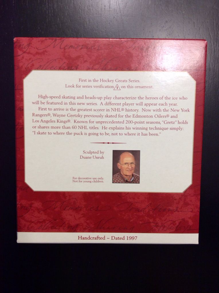 Wayne Gretzky - Hockey Greats (Hockey) ornament collectible [Barcode 015012372915] - Main Image 2
