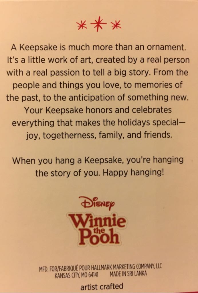 Not Much Of A Tail - Disney (Winnie the Pooh) ornament collectible [Barcode 763795072729] - Main Image 2