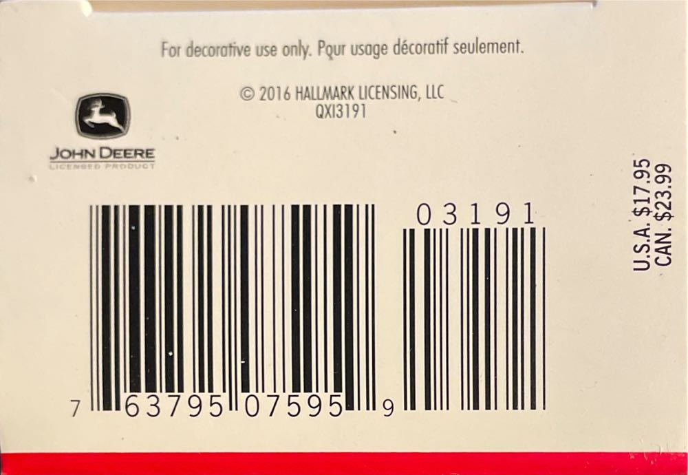 JD 2016 John Deere 318 Garden Tractor - John Deere (John Deere) ornament collectible [Barcode 763795075959] - Main Image 3