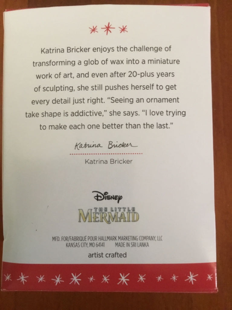 Under the Sea - the Little Mermaid (Disney) ornament collectible [Barcode 763795085163] - Main Image 2