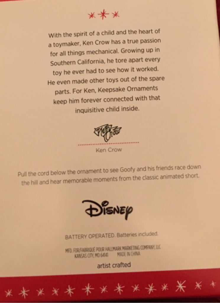 The Art Of Skiing - Disney (Goofy) ornament collectible [Barcode 763795093267] - Main Image 2