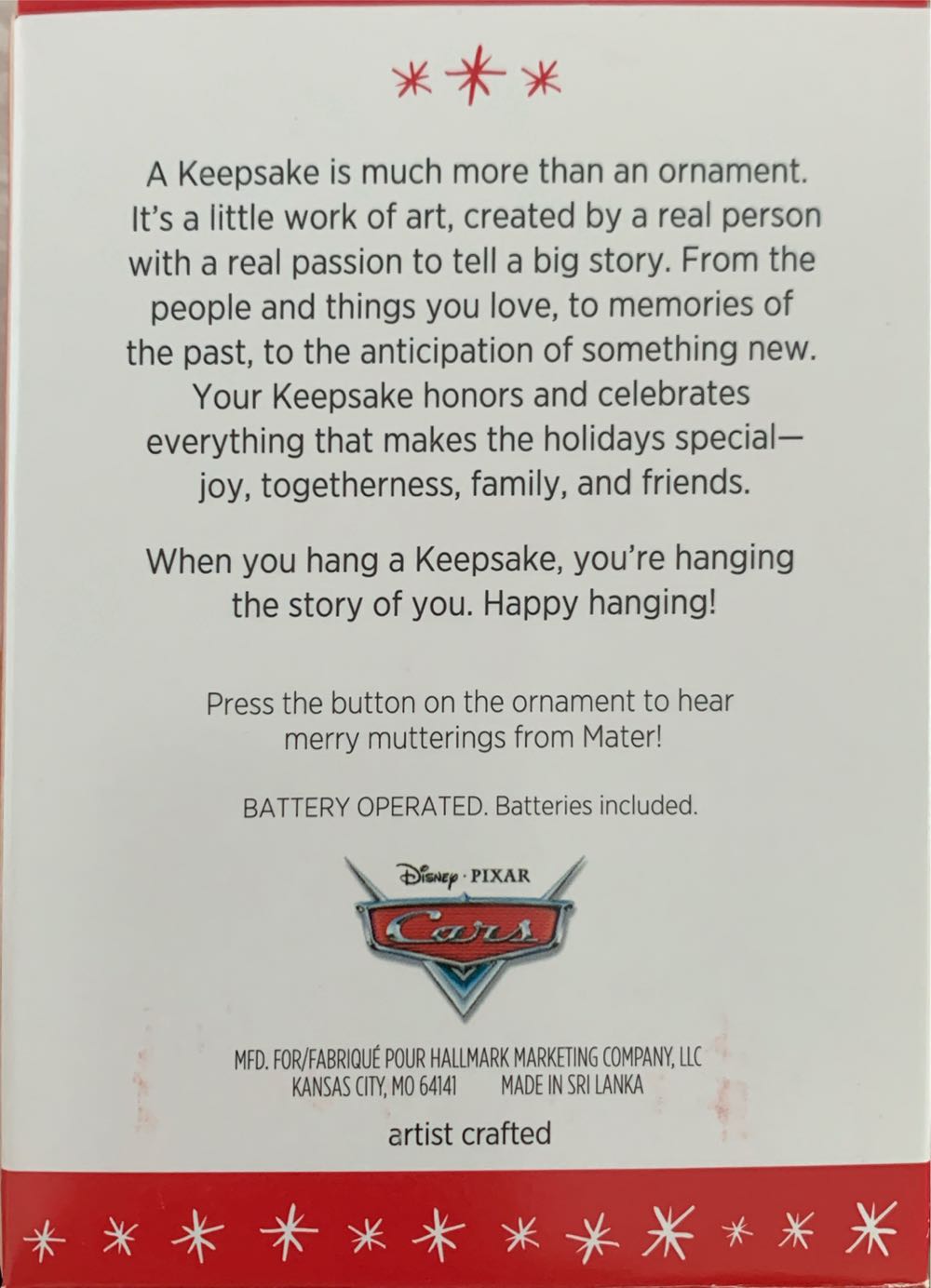 Mistletoe Mater - Disney Pixar Cars (Pixar) ornament collectible [Barcode 763795097876] - Main Image 4