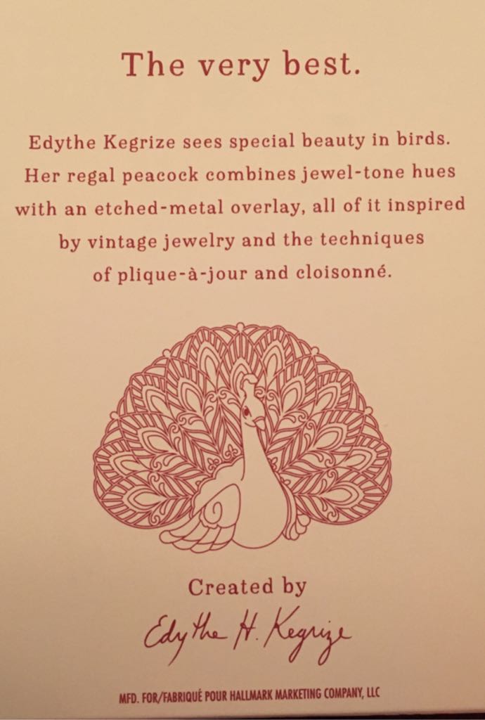 Pretty Peacock 2016 - Beauty Of Birds (Special Edition) ornament collectible [Barcode 763795098361] - Main Image 2