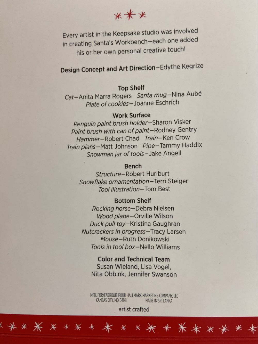 Santa’s Workbench - Santa’s Workshop (Furniture) ornament collectible [Barcode 763795099351] - Main Image 2