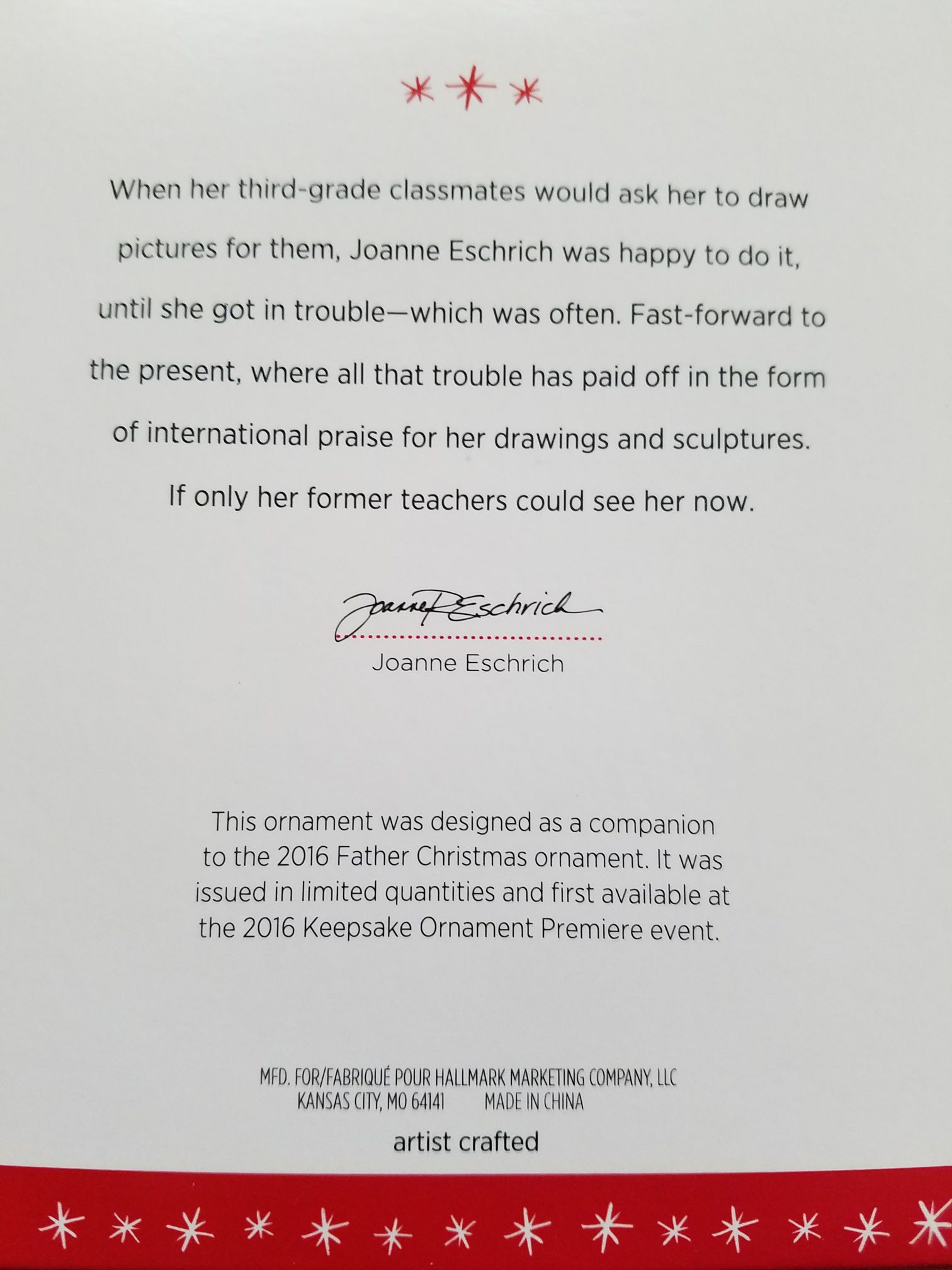 Father Christmas 2016 Father Christmas’s Reindeer - Father Christmas Reindeer (Reindeer) ornament collectible [Barcode 763795099672] - Main Image 2