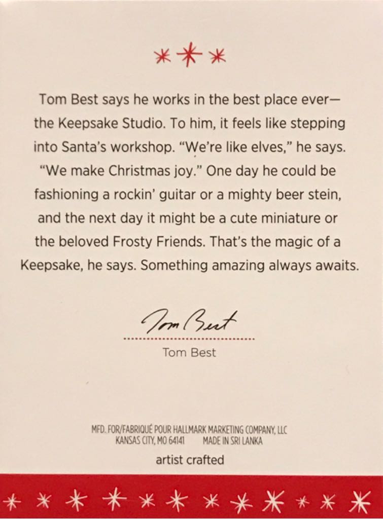 Frosty Friends #37 (2016) - Frosty Friends (Frosty Friends) ornament collectible [Barcode 763795100262] - Main Image 2