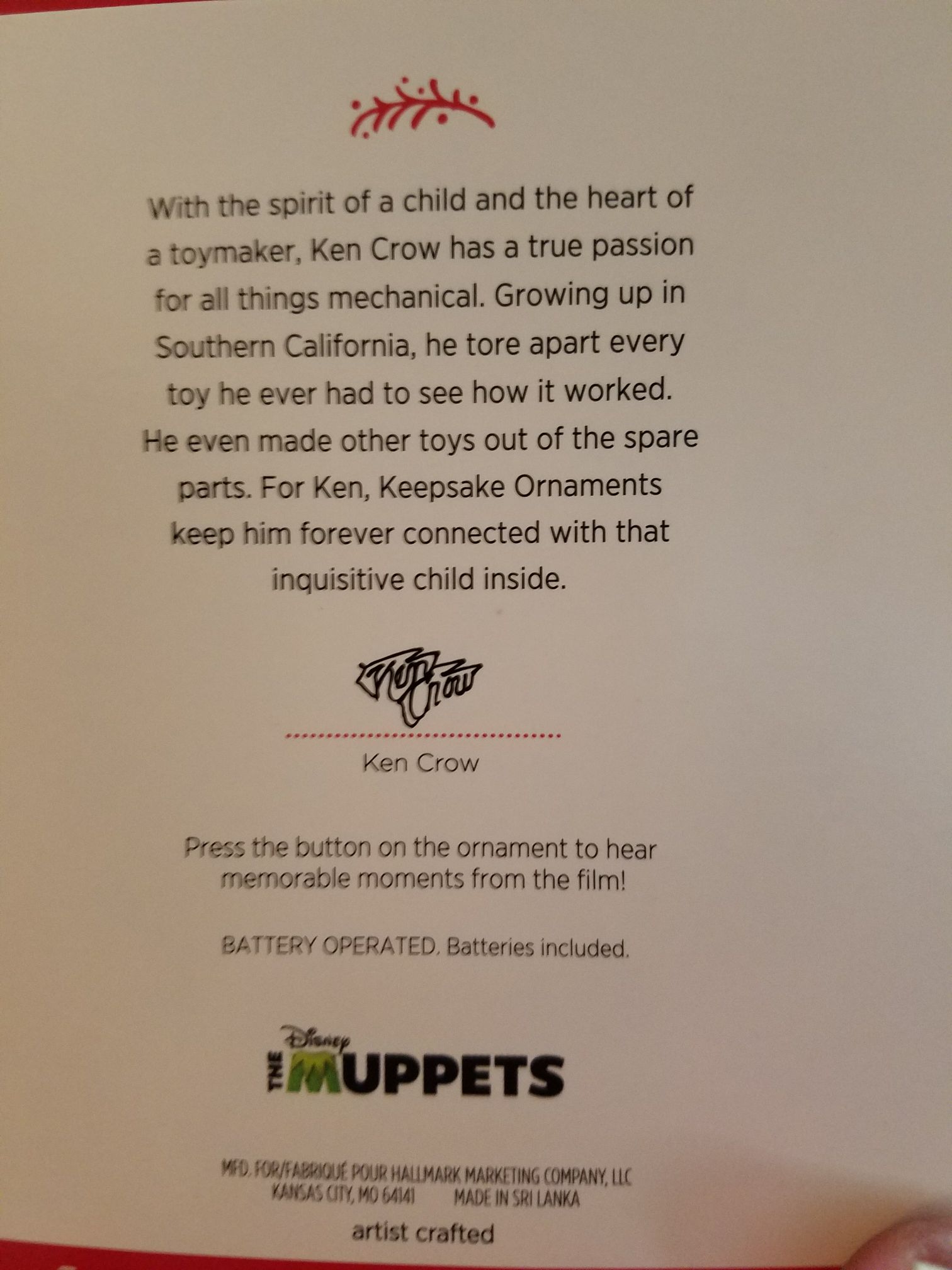 The Muppets: “The MUPPET CHRISTMAS CAROL” (25th Anniversary) - The Muppets (MAGIC: Sound) ornament collectible [Barcode 763795142866] - Main Image 2