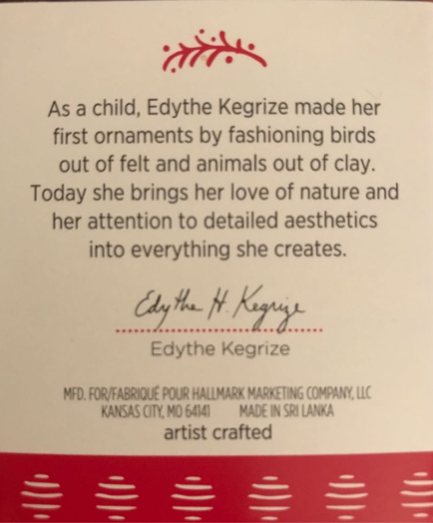 Cedar Waxwing 2017 - Beauty Of Birds Miniature (Miniature) ornament collectible [Barcode 763795223299] - Main Image 2