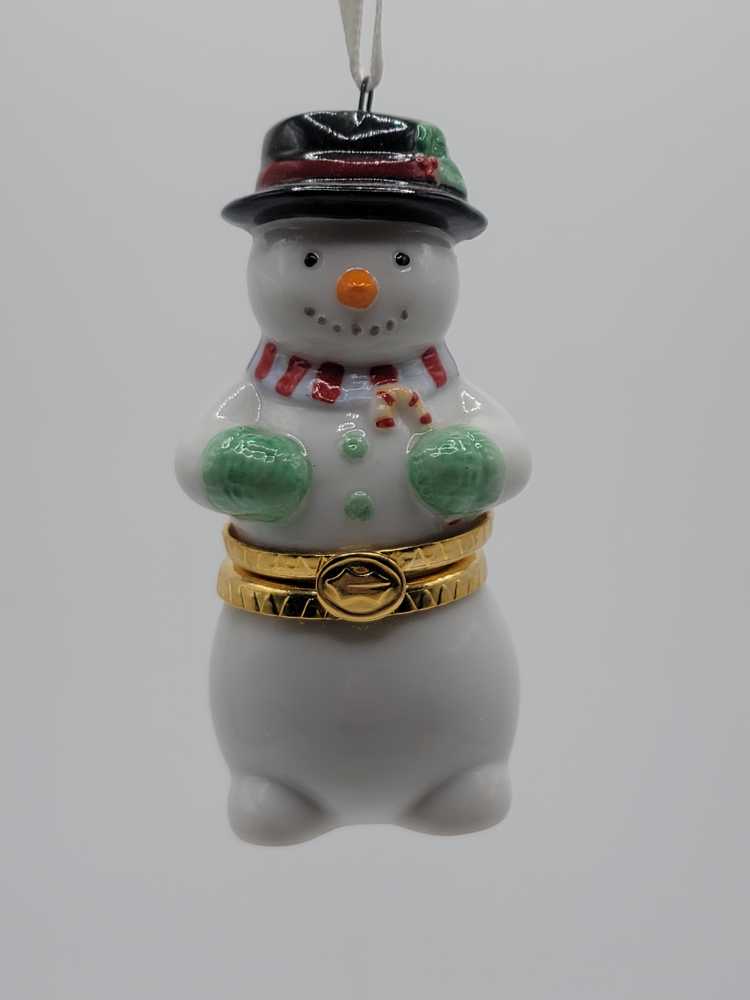 Porcelain Hinged Box Snowman - No Series (Snowman) ornament collectible [Barcode 015012378375] - Main Image 2