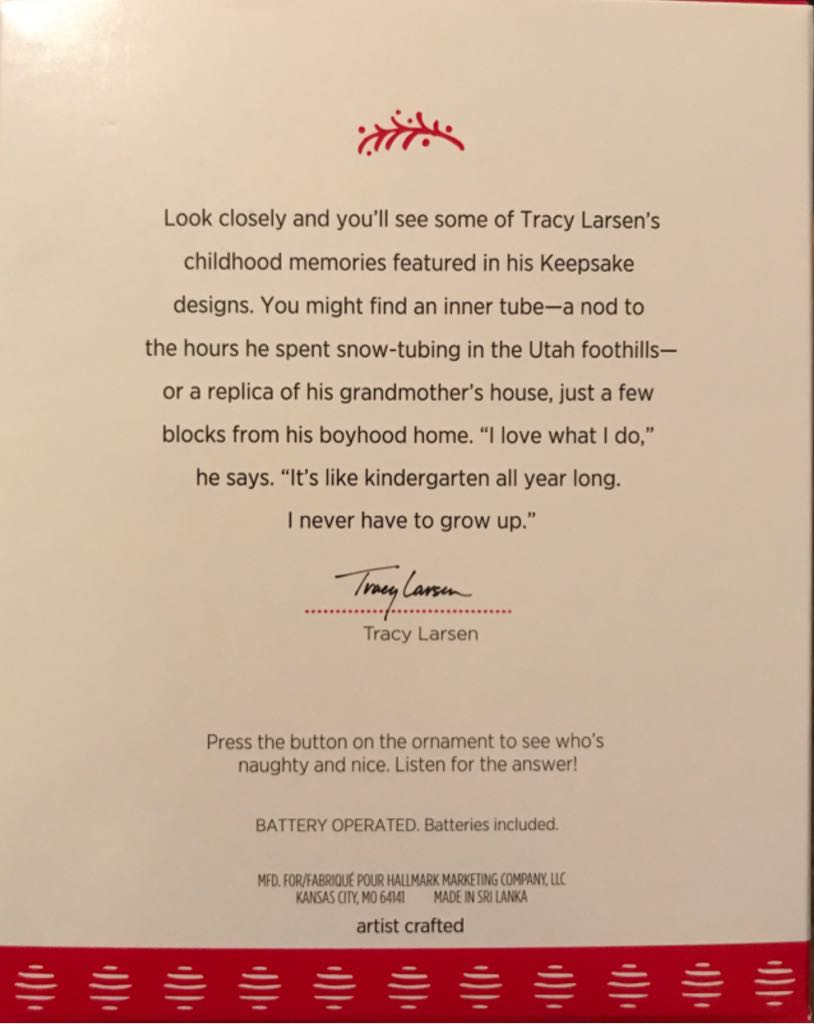 Naughty Or Nice  ornament collectible [Barcode 763795231614] - Main Image 2