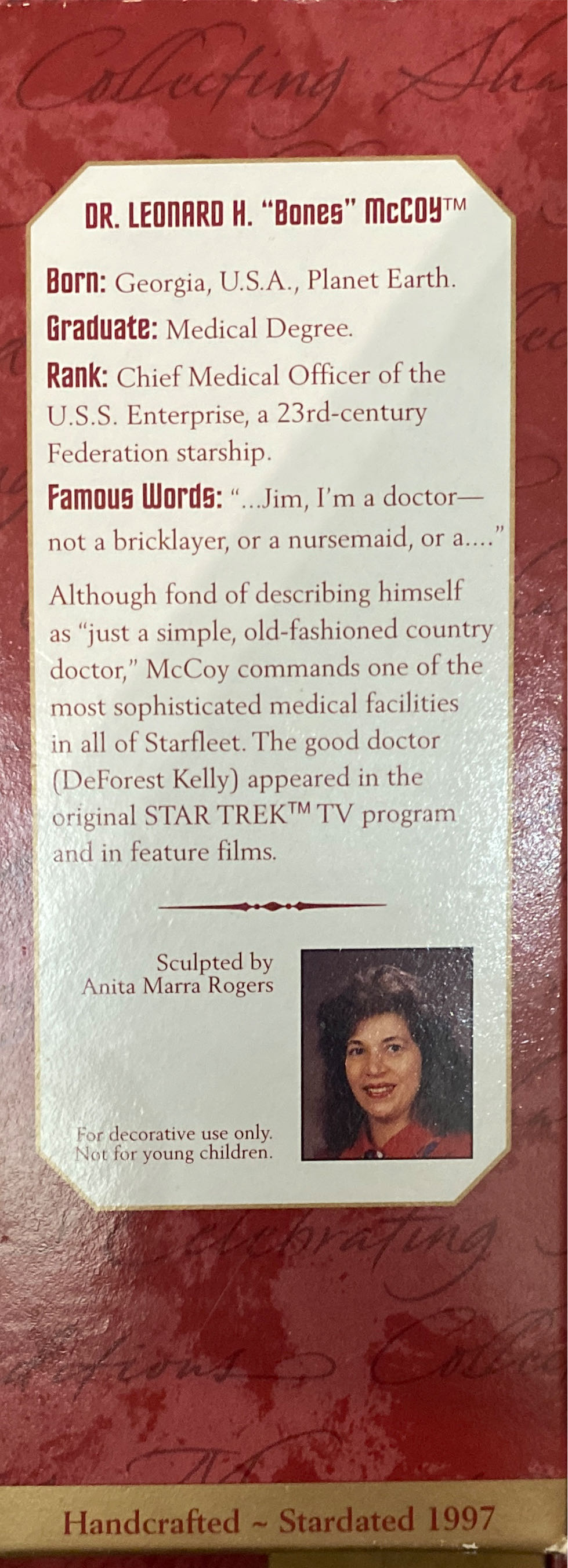 Dr. Leonard McCoy - Star Trek (Star Trek) ornament collectible [Barcode 015012381900] - Main Image 4