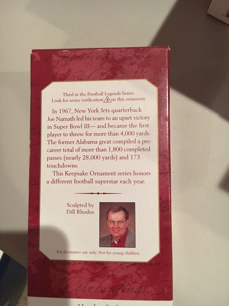 Namath, Joe - Football Legends (Football) ornament collectible [Barcode 015012382037] - Main Image 2