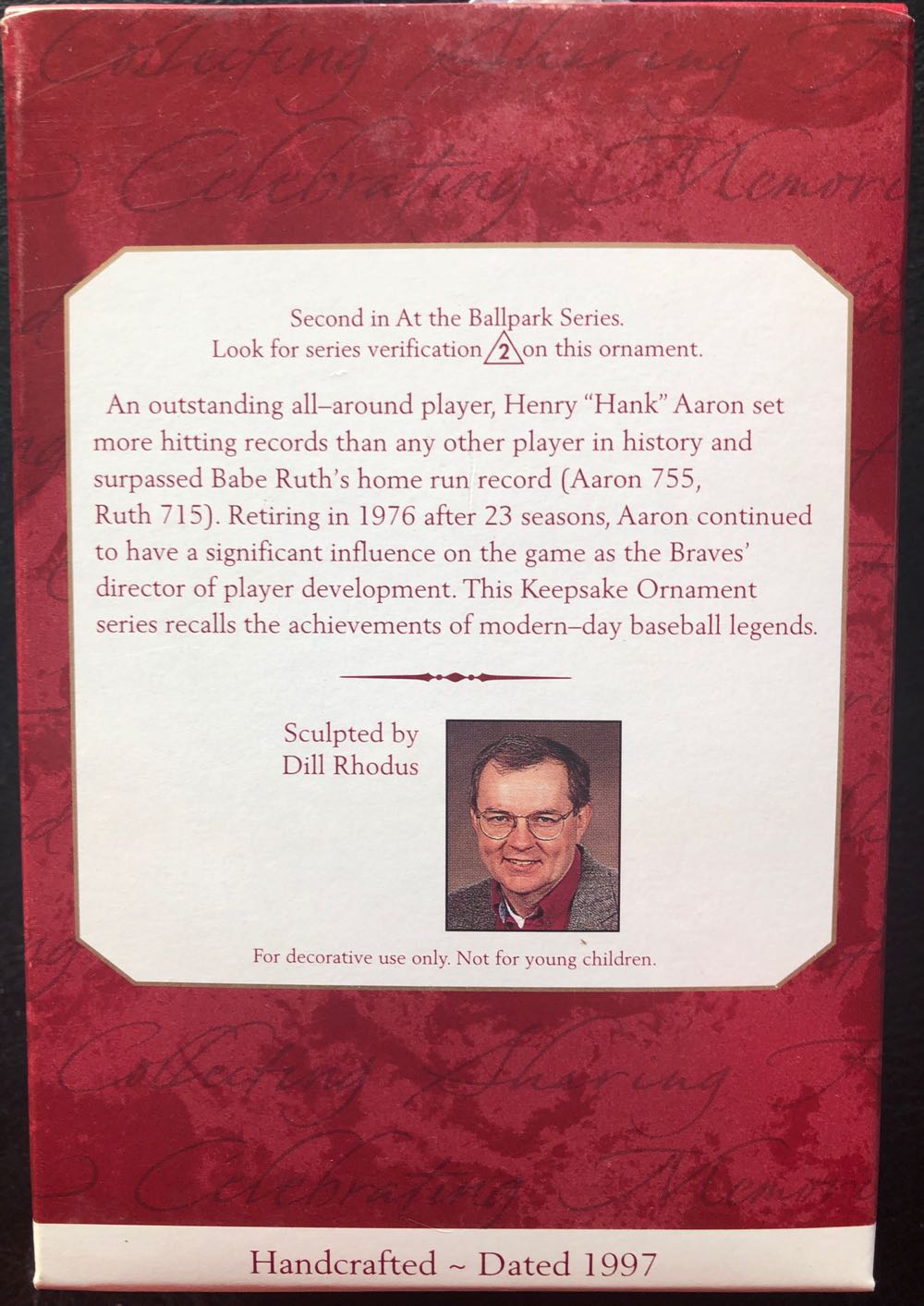 Hank Aaron - At the Ballpark (Baseball) ornament collectible [Barcode 015012382051] - Main Image 2